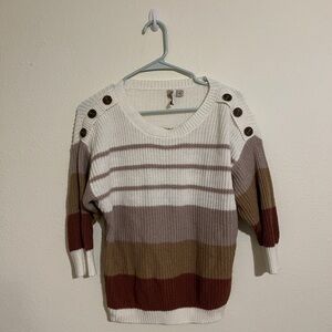 Sweater, striped buttoned